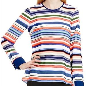 Vince Camuto | ‘Escape Stripe’ Jewel Neck Blouse